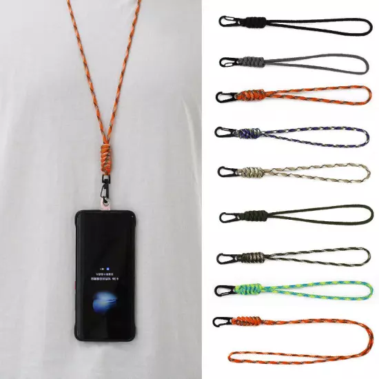 Strong Rope Neck/Wrist ID Lanyard Metal Clip For Keys ID Card Pass Phone Holder