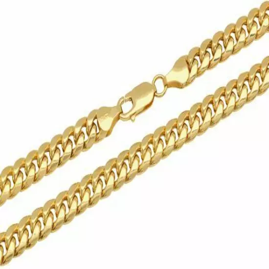 10k Yellow Gold 4.5mm-6mm Miami Cuban Link Chain Necklace Bracelet 7"-30" Hollow