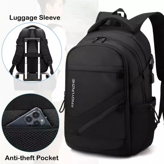 19 Inch Travel Laptop Backpack, Business Backpack Anti Theft Slim Durable Bookba