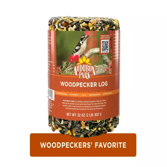 Woodpecker Snack Log, Wild Bird Feed, Dry, 1 Count per Pack, 32 oz