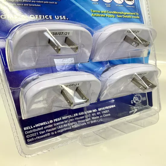 New 4 Pack of Bell Howell Ultrasonic Plug In Pest Repellers w/LED Indicator