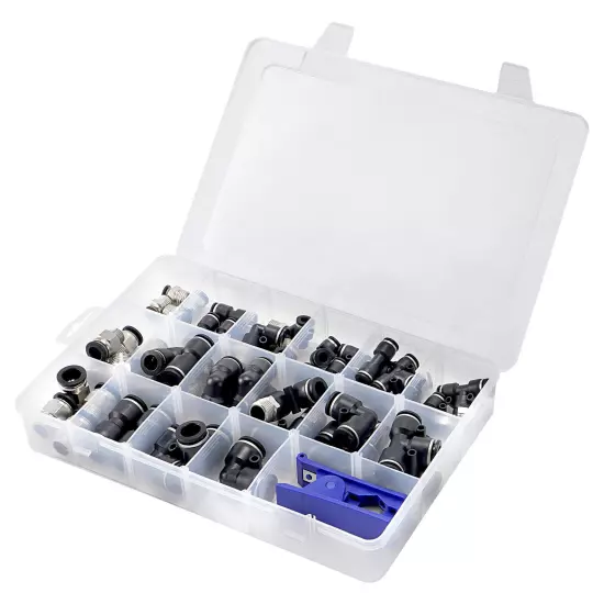 52 Pcs Quick Connect Air Hose Fitting Kit 1/4" 3/8" 1/2" Push to Connect Air Fit