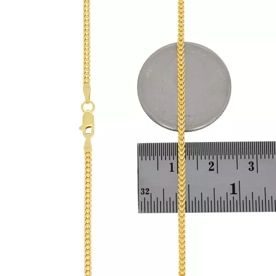 14k Yellow Gold 2mm Franco Box Bracelet Chain Mens Womens 7" 7.5" 8" 8.5" 9"