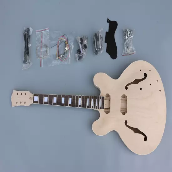 DIY Electric Guitar Kit ES335 Style Build on Own Unfinished 22 Fret 24.75 Inch