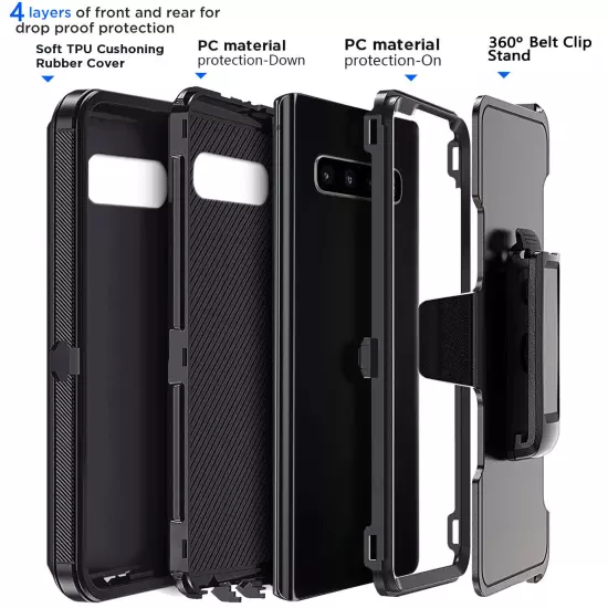 For Samsung Galaxy S10/S10+/S10e Heavy Duty Shockproof Case Cover + Belt Clip