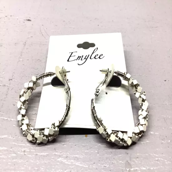 Emylee Abstract Beaded Statement Hoop Earrings