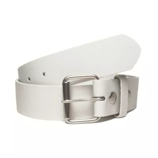 NEW Thick Wide Bonded Leather Belt w/ Removable Silver Buckle 12 Bright Colors!