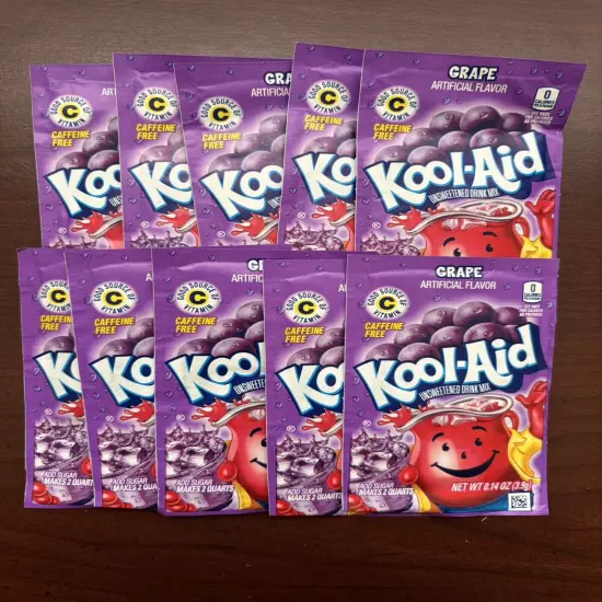 10 Grape Flavor Kool Aid Drink Mix Vitamin C Unsweetened