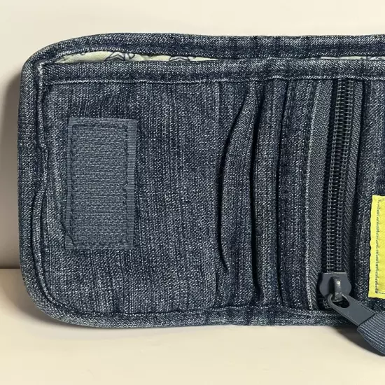 Lemon Hill Tri-Fold Wallet Quilted Chambray Denim Folding Pockets Credit Card