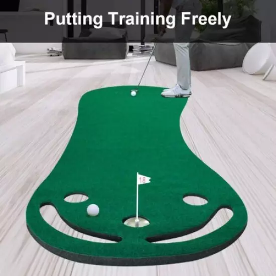 Golf Putting Mats Practice Mat Leisure Easy Folding Three Hole Home Putting SBR