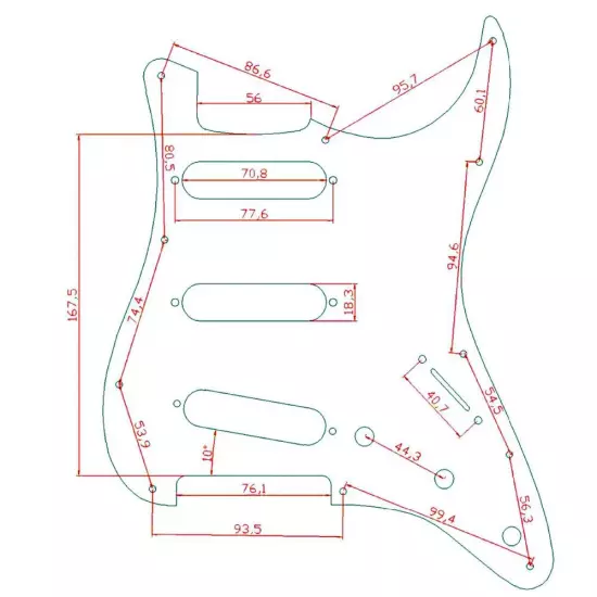 Guitar Prewired Loaded Strat Pickguard with Coil Splitting Alnico5 Pickup for ST