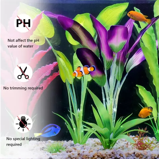 Emotionlite Aquarium Plants, Artificial Fish Tank Silk Decorations Decor 