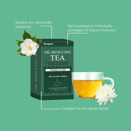 Oil-Reducing Tea-10 Herbal with Excellent Formula, Oil Cleansing Tea for Liver