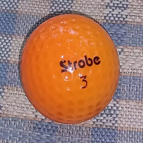 Vtg WORTHINGTON ECLIPSE STROBE 3 GOLF BALL YELLOW/ORANGE BICOLOR 2 COLOR rare!