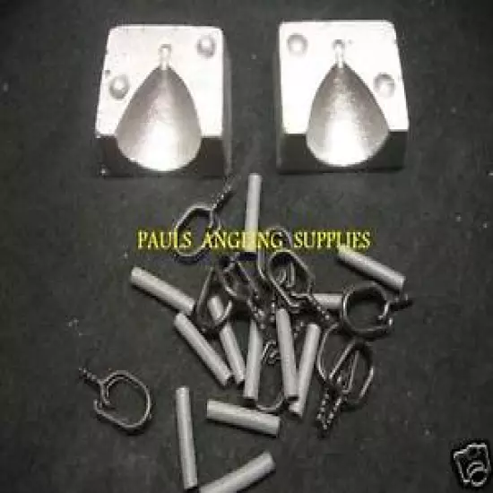 CARP FISHING BACK LEAD WEIGHT MOULD KIT WITH CLIPS TFT 