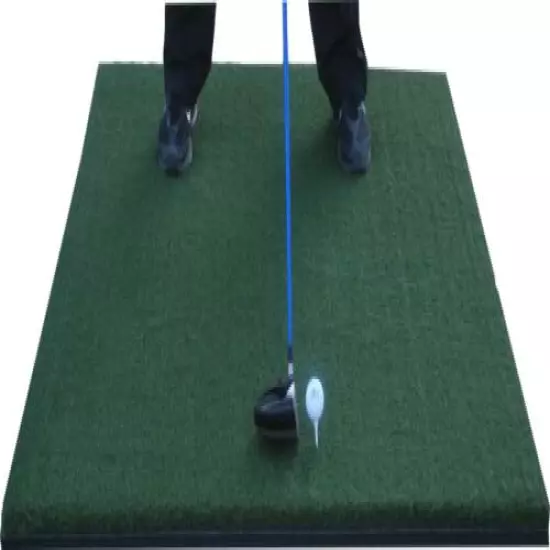 5' x 5' Golf Chipping Driving Range Tee Line Practice Mat - Holds A Wooden Tee