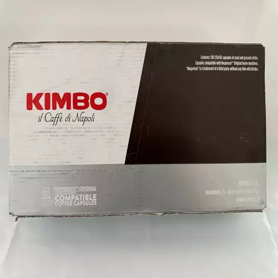 KIMBO LUNGO ALUMINUM (100 Caps) Nespresso Compatible BEST BEFORE 10/23