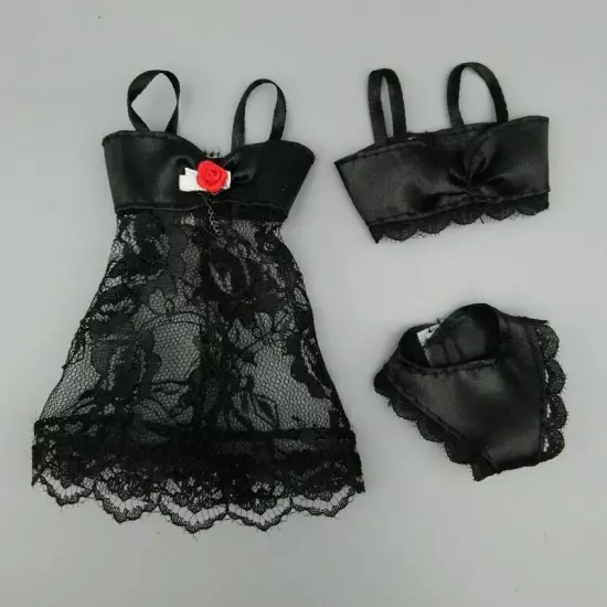 Doll Accessories Black Pajamas Lingerie Bra + Underwear Clothes For 11.5" Doll