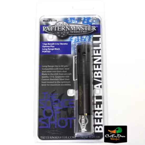 PATTERNMASTER LONG RANGE PORTED BLACK CHOKE TUBE 12GA BENELLI CRIO OPTIMA PLUS