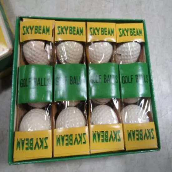 Vintage 1950's Sky Beam Golf Balls 1 Dozen Full Box Japan Rare Steel Center 