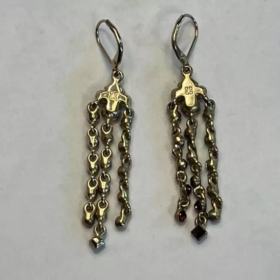 Givenchy Rich Brown Rhinestone French Lever back Chandelier Earrings