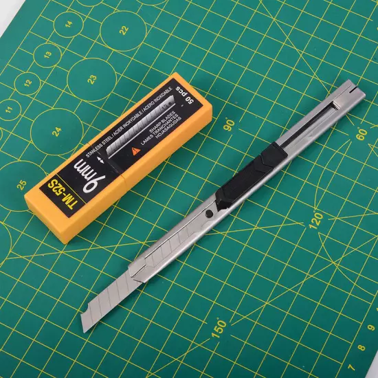 100 PCS 9mm 60° Stainless Steel Blades Snap OFF Safe Razor for OLFA Type Knife