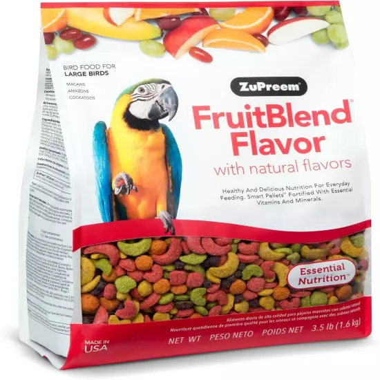 ZuPreem FruitBlend Flavor Pellets Bird Food for Large 3.5 Pound (Pack of 1) 