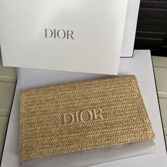 SHIP TODAY FINAL SALE w/box Christian Dior Novelty Clutch Pouch bag beige JAPAN