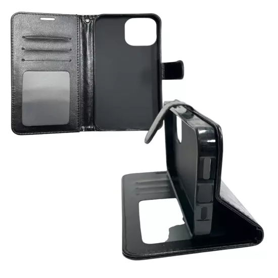 Flip Credit Card Holder Wallet Case for iPhone 13 Promax, Free Temper Glass