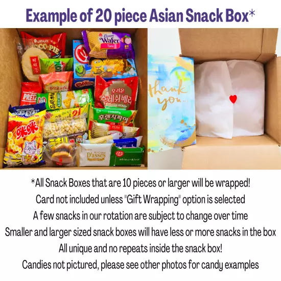 Asian Snack Box | 50 pcs | Best of Japanese Korean ASIAN Snacks | SNACK SAMPLERS