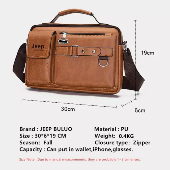 Multi-Function Business Handbags Men New Man'S Shoulder Bags Large Capacity Leat