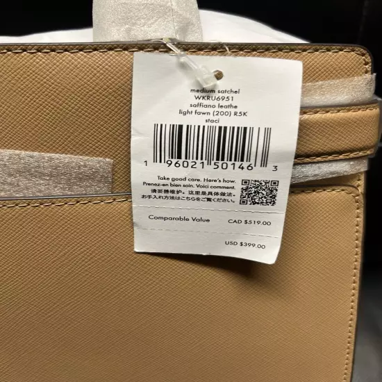 BRAND NEW! Kate Spade Light Fawn Staci Medium Satchel Retail: $399