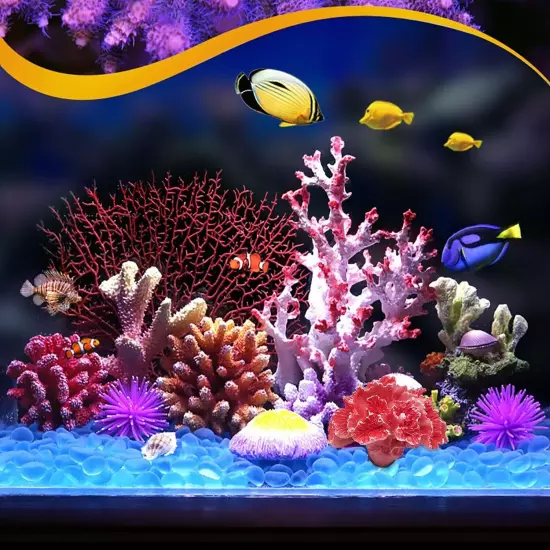 ZLY 1 PCS Coral Reef Ornaments,Aquarium Coral Decor,Artificial Polyresin Cora...