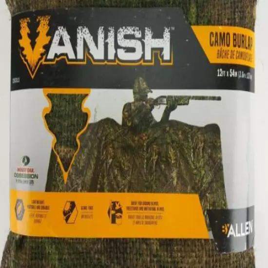 Allen VANISH CAMO BURLAP Mossy Oak Obsession HUNTING BLIND FABRIC 12 FOOT X 54"