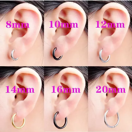 Surgical Steel Hinged Segment Hoop Ring Sleeper Lip Ear Nose Body Piercing 1PC