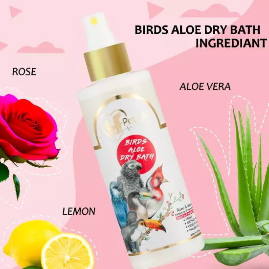 Organic & Ayurvedic Birds Aloe Dry Bath Shampoo Dry/Spray Coat- All Bird Types