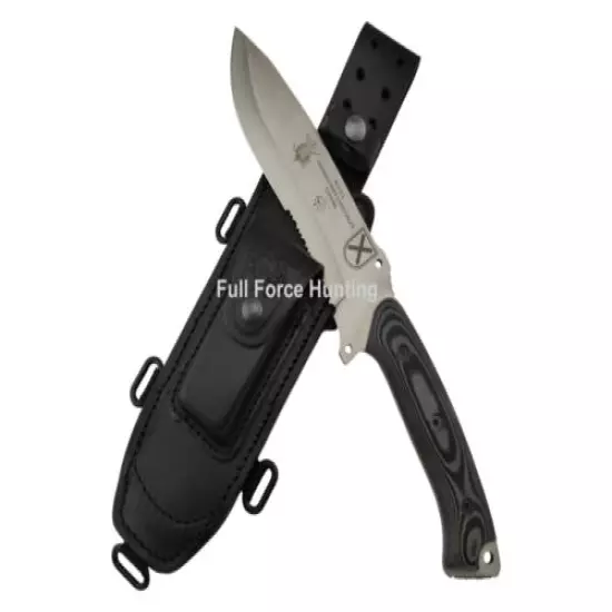 J&V Adventure Knives Boel Black Micarta Survival Tactical Knife Full Tang Camper