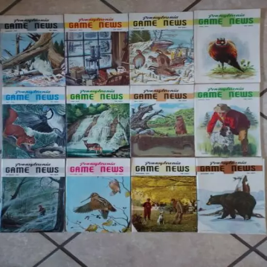 VG+++ Complete 1964 (Jan thru Dec) LOT OF 12 PENNSYLVANIA GAME COMMISSION NEWS 