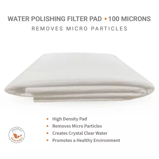 Water Polishing Filter Pad 100 Micron 24" x 36" Premium Aquarium Prefilter Media