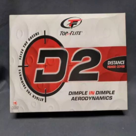 15 New Top Flite D2 Golf Balls, 