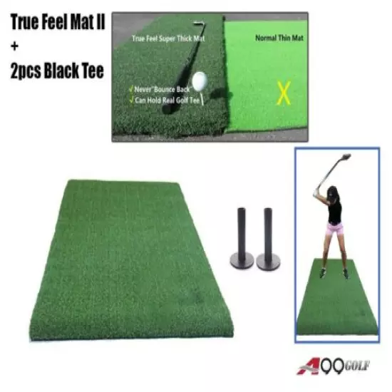 A99Golf True Feel Turf Synthetic Grass Practice Hitting Mat Can Insert Real Tees