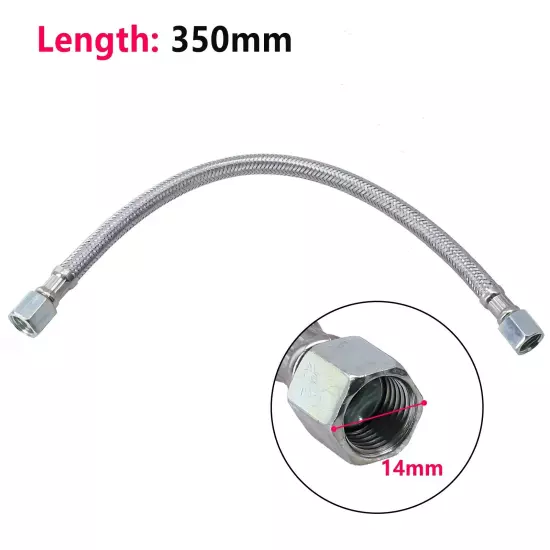 350mm Air Compressor Flexible Hose Air Pump Check Valve Connecting Pipe/silver .