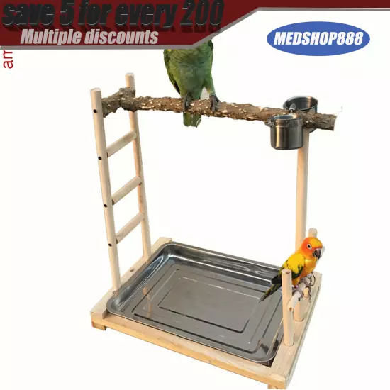 Parrot Wood Stand Game Playing Stick Frame Stick Frame Bird Training Tree Toy