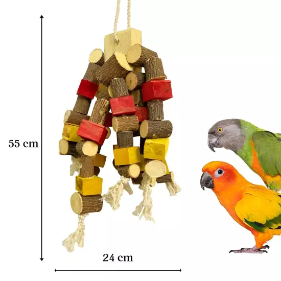 Non-Toxic Edible Colored Chewing Toy for Conures, Senegal Eclectus & Other Birds