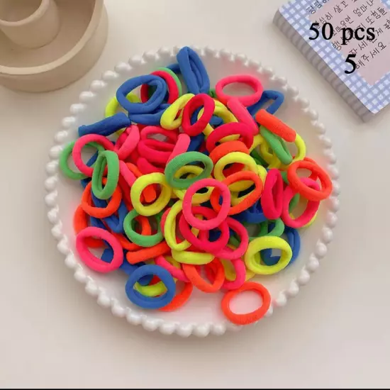 100PCS Mini Small stretchy Endless Elastics Girls kids hair Bobbles Bands