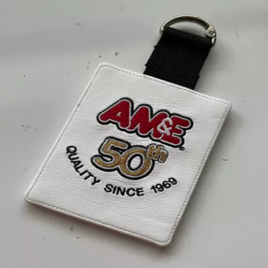 AM&E Leather White Golf Bag tag Contact Tag 