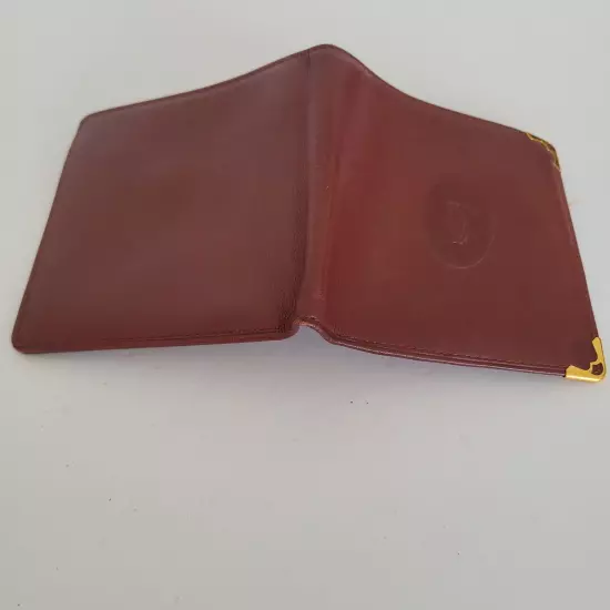 Cartier Vintage Bifold Leather Bordeaux Red Mens Wallet Medium Card Bill Classic