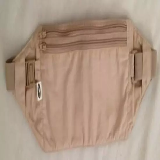 Tan 5X42" AUSTIN HOUSE Flat Adjustable Elastic Fannypack Purse w 2 Pockets