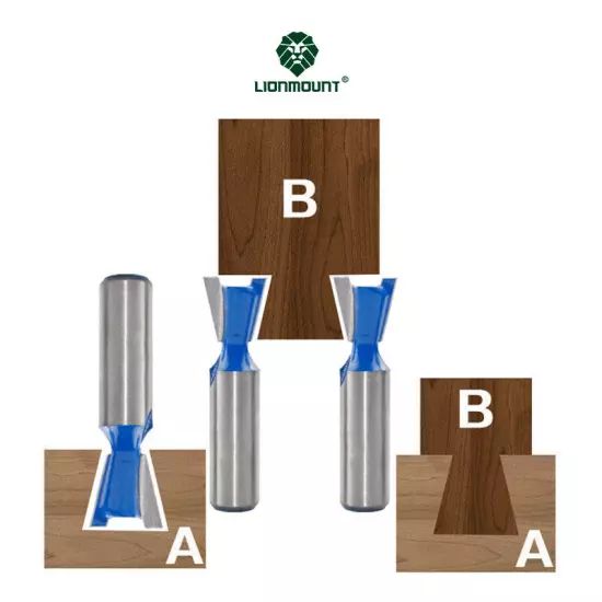 1/4" 12mm 1/2" Shank Dovetail Router Bit Set 1PC/6PCS 8 Degree 14 Degree