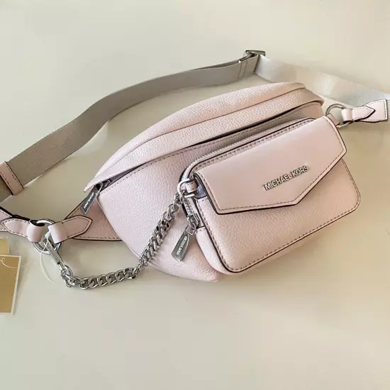 Michael Kors Maisie Large 2 in 1 Waistpack Leather Light Powder Blush NWT